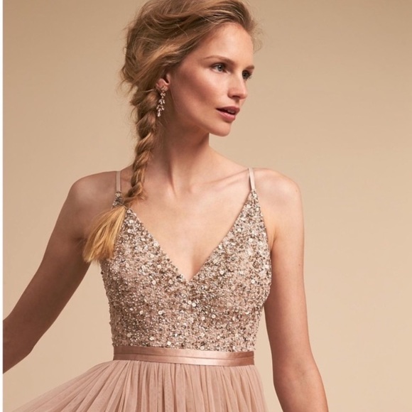Anthropologie BHLDN Avery Embellished Dress new size 2,4
